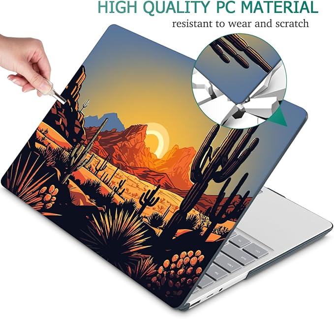 Tuiklol Case for 12.4 Inch Microsoft Surface Laptop Go 3/2 / 1 2023-2020 Releases, Plastic Hard Shell Case with Screen Protector and Keyborad Cover +Dust Plugs Model 2013/1943,Cactus & Sand