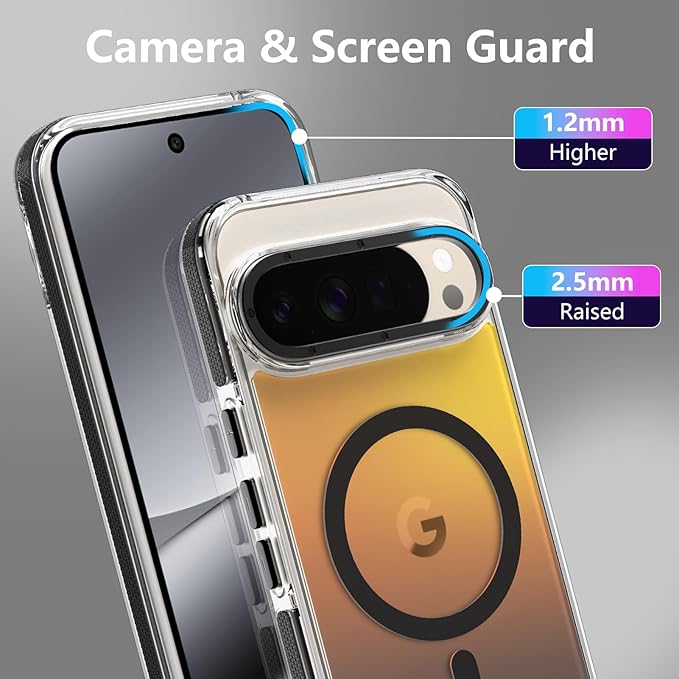 MOWIME Magnetic Case for Google Pixel 10 Pro XL [Compatible with Magsafe] [Cute Fashion Fluorescent Design] Shockproof Slim Translucent Matte Case for Pixel 10 Pro XL 6.8", Black