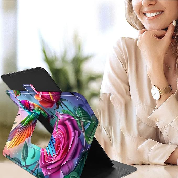 for Walmart Onn 10.4" Tablet Pro 2023 (Model:100110603) Case Dluggs 360 Degree Rotating Smart Protective Stand Cover for Walmart Onn 10.4 Inch Pro Tablet-Colorful Hummingbirds
