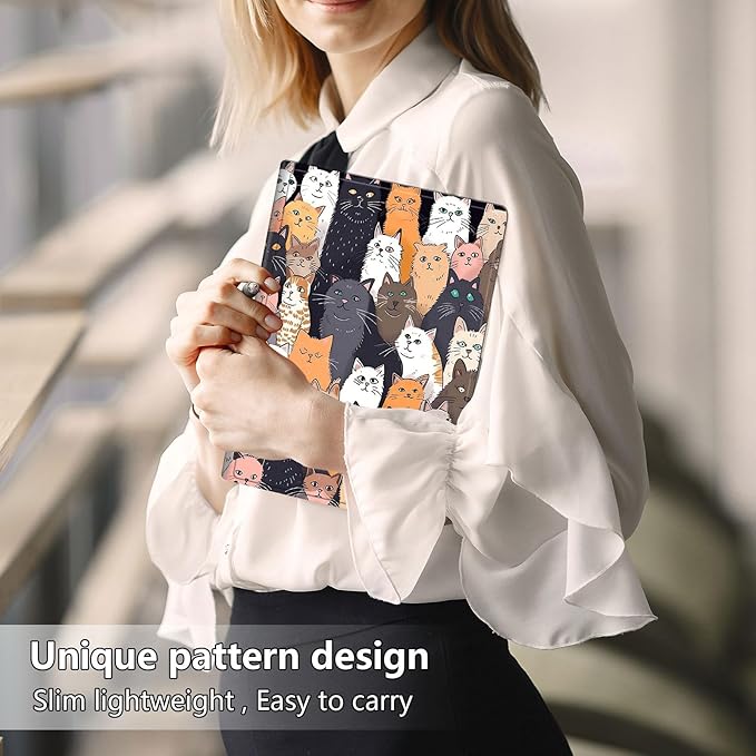 Slim Case for Samsung Galaxy Tab S10 FE / S9 FE 5G 10.9" & Tab S9 11", PU Leather Protective Cover, Multi-Angle Stand, Auto Sleep/Wake, Cat