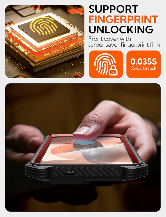 i-Blason for Samsung Galaxy S25 Plus Case with Camera Cover Stand [MagSafe Compatible] [Built-in Screen Protector] Full-Body Military-Grade Protection Rugged Magnetic Phone Case for S25 Plus, Red