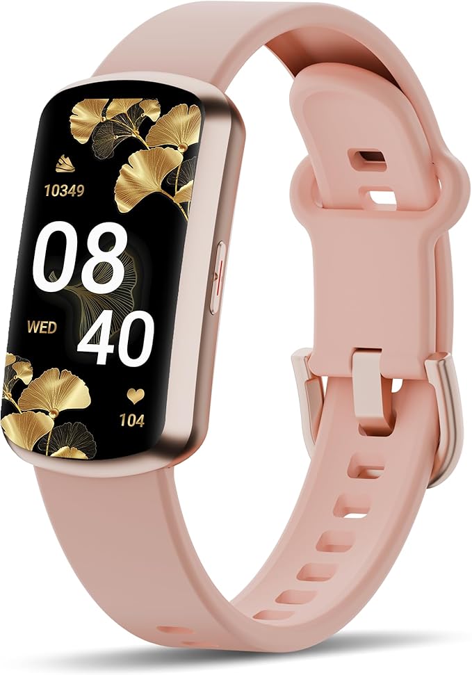 Health Fitness Tracker, Smart Watch with 24/7 Heart Rate and Blood Pressure Monitor, Activity Tracker with Blood Oxygen, 120 Sport Mode Waterproof Sleep Tracker for Women Men (Pink)