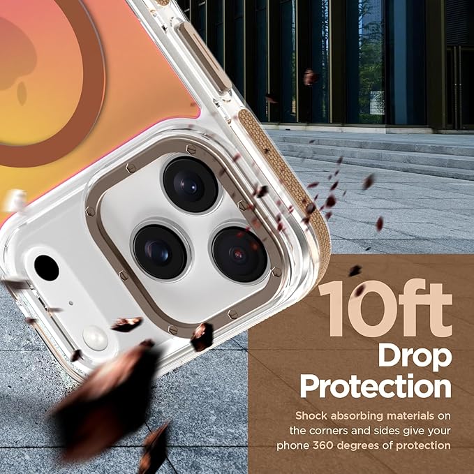 MOWIME Magnetic Case for iPhone 17 Pro [Compatible with Magsafe] [Cute Fashion Fluorescent Design] [1 Screen Protector] Slim Translucent Matte Case for iPhone 17 Pro 6.3" 2025, Desert