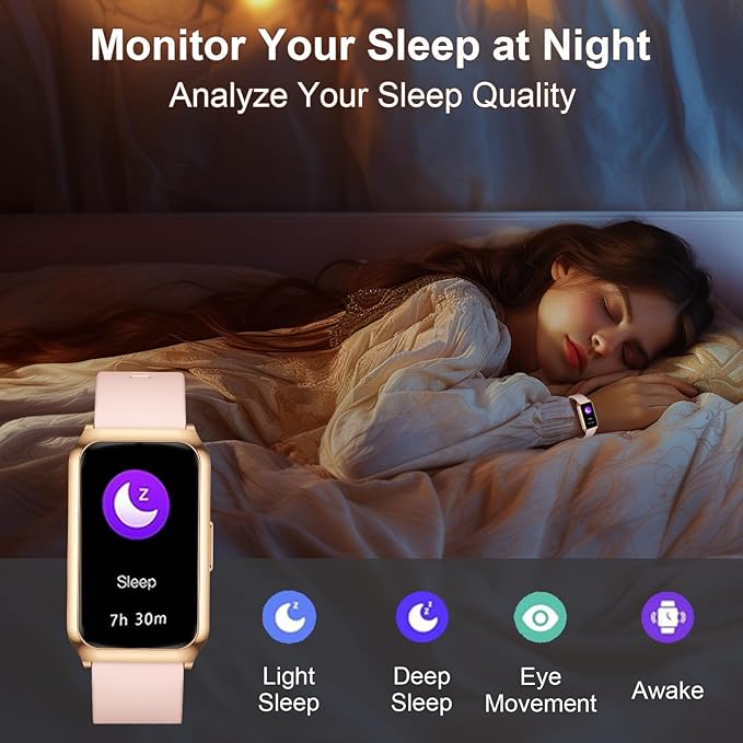 GADIXY Smart Watch,Fitness Tracker Watch 7 Day+ Battery with Heart Rate/Step Counter/Calories/SPO2/Sleep Monitor,IP68 Fitness Smart Watches for Women (Rosegold, 1.47inch)