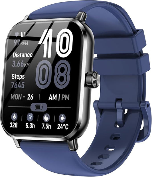 Smart Watch for Men Women, 1.83" HD Touchsreen, Bluetooth Calling, 5 ATM Water-Resistance, 130+ Sports Modes, Health, Fitness & Sleep Tracker, Timer, Fitness Watch for Android/iOS, Blue