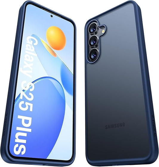 TORRAS Shockproof for Samsung Galaxy S25 Plus Case, 12FT Military-Grade Protection, Slim Case for Samsung S25 Plus Case, Matte Translucent Blue, Thin, Guardian Series