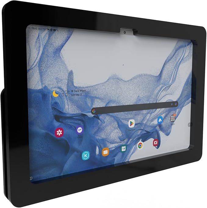 TABcare Security Anti-Theft Acrylic VESA Enclosure for Samsung Galaxy TAB A9+ 11 with Wall Mount Kit (Black, TAB A9+ 11)