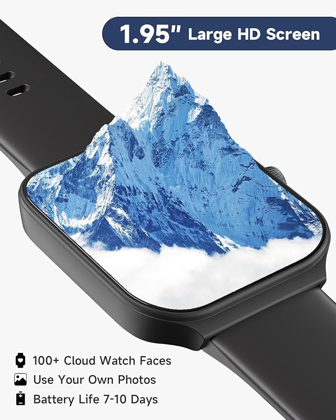 Smart Watch for Men Women Alexa Built-in, 1.95" Fitness Tracker with Answer/Make Calls, IP68 Waterproof/Heart Rate/Sleep Tracker/100 Sports, Fitness Watch Compatible Android iOS