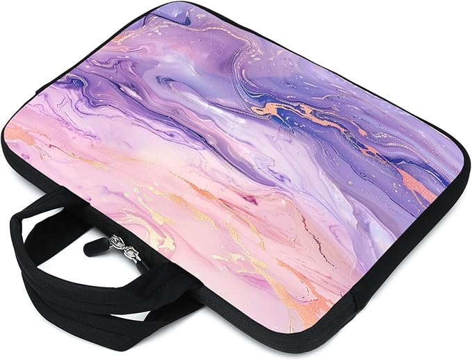 Laptop Sleeve 11.6" - 12.1" Neoprene Case/Chromebook & Tablet Briefcase - Compatible for Men, Women, Boys, Girls (Pink Purple)