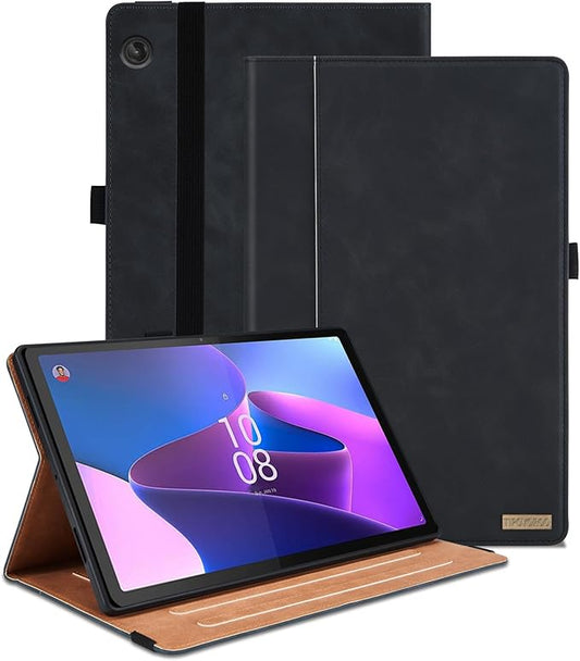 Case for Lenovo Tab M10 Plus 10.6 2022 Released, Multi-Angle Viewing Smart Cover with Pocket, Business PU Leather Flip Stand Cover with Card Slot -Black