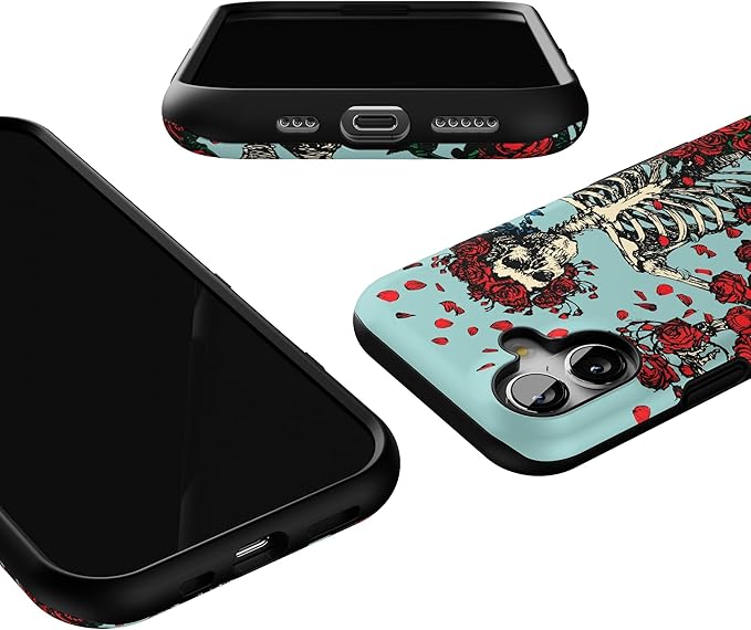 Casely iPhone 17 Case | Forever Grateful | Grateful Dead Skeleton Floral | Bold Protective Design | Compatible with MagSafe