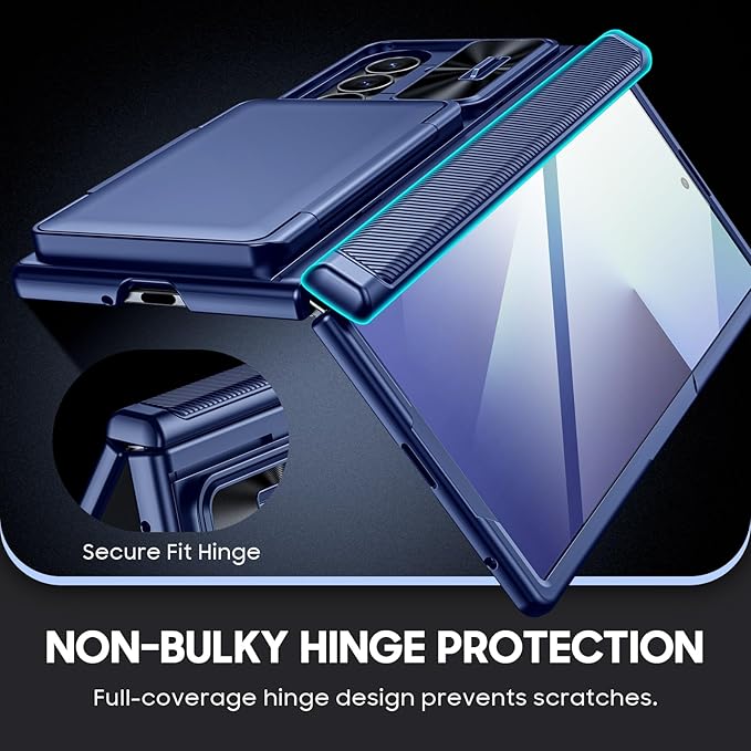 for Samsung Galaxy Z Fold 7 Case Wallet RFID [Cards Holder][Camera Cover][Kickstand] Full Body Shockproof Silicone Protective Phone Case for Galaxy Z Fold 7 Case(Blue)