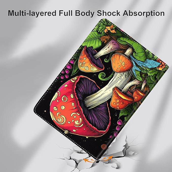 Case for Samsung Galaxy Tab A9 Plus 11 inch 2023，Slim Fit Foldable Standing Cover Case with Auto Sleep/Wake for Galaxy Tab A9+ 11’2023 (SM-X210/X216/X218)，Retro Mushroom