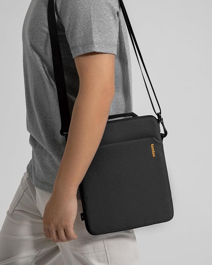 tomtoc Light-B19 Slim 11 Inch Tablet Sleeve Bag for 2025 11-inch iPad A16, iPad Air M3, iPad Pro M4/M2, iPad Air M2, Light Shoulder Bag with Accessories Storage, Eco-Friendly Fabric