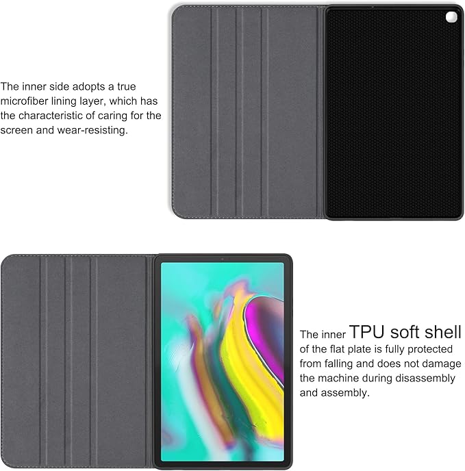 for Samsung Galaxy Tab S5E 10.5 inch Case 2019 Model(SM-T720/T725C/T727) Genuine Leather Cover Protective Shell,Auto Wake/Sleep.Black