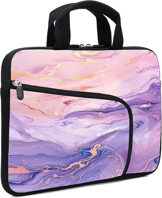 11.6-12.2 inches Laptop Sleeve Chromebook Case Ultrabook Case Notebook Sleeve Tablet Case Neoprene Handle Sleeve for Men Women, Two Pockets(Pink Purple)
