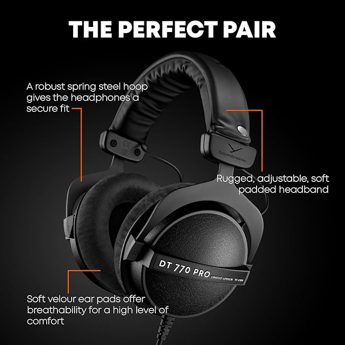 beyerdynamic DT 770 PRO - 250 OHM LE DT 770 Pro 250 ohm Professional Studio Headphones (Limited Black Edition)