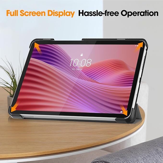 Case for Lenovo Tab One 8.7'' / Tab K9 Case, Folding Folio Ultra-Thin PU Leather Stand Case Cover with Auto Wake/Sleep for Lenovo Tab K9 8.7 Inch Gray