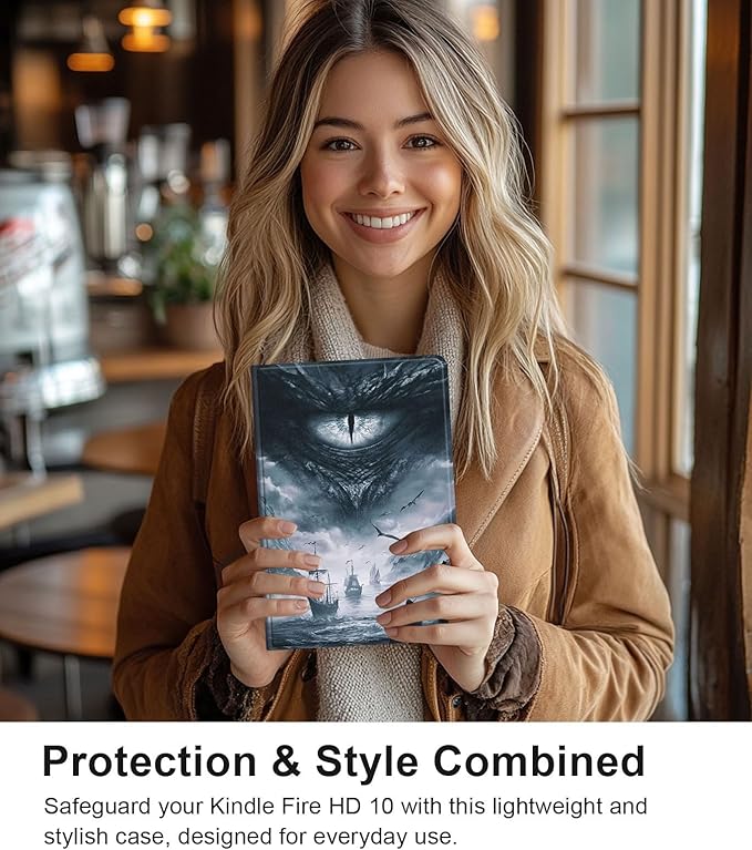 Case for Samsung Galaxy Tab A9 8.7-Inch 2023, Slim PU Leather Stand Cover with Auto Wake/Sleep, Multi-Angle Viewing & Shockproof, Eye of a Dragon