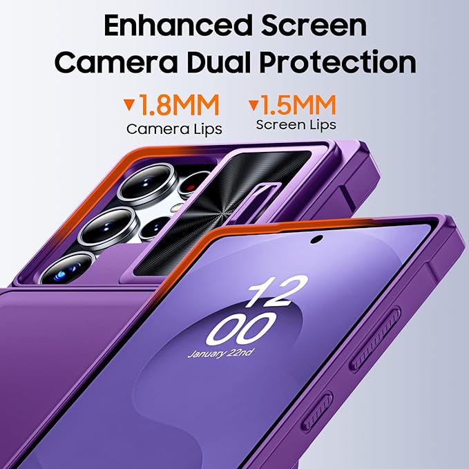 for Samsung Galaxy S25 Ultra Case Wallet with RFID [Cards Holder][Camera Cover][Edge Raised] Full Body Shockproof Silicone Protective Phone Case for Galaxy S25 Ultra 6.9" 2025 (Purple)