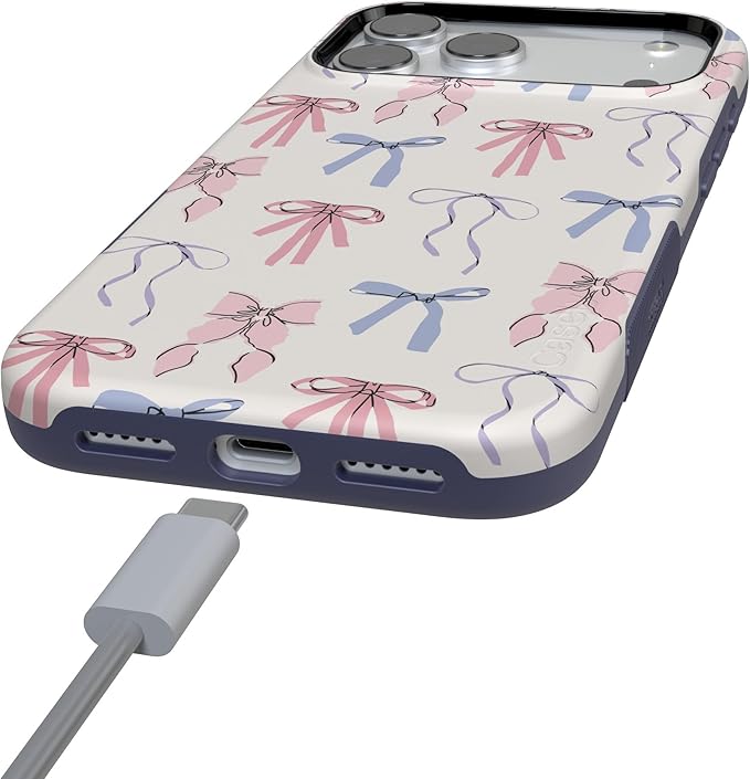 Casely iPhone 17 Pro Case | Coquette Girlie | Pastel Bows | Compatible with MagSafe | Bold Protective Design