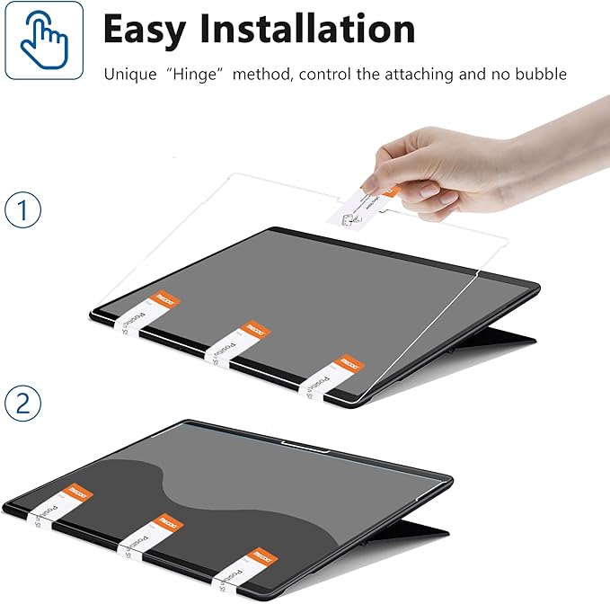 Megoo Crystal Sense Screen Protector for Surface Pro 12 inch (2025), Ultra-Thin 9H Glass, HD Transparency, High Touch Sensitivity, Case Friendly, Smudge-Resistant, 2 Pack