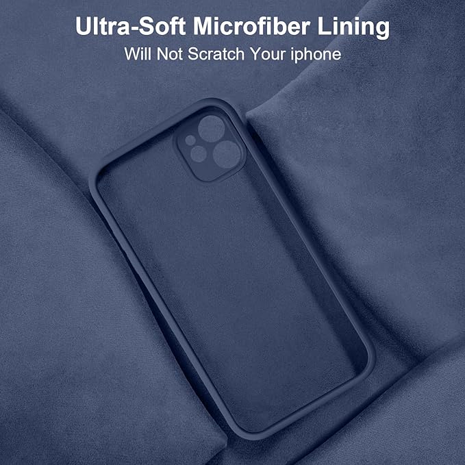 Vooii Compatible with iPhone 11 Case, Upgraded Liquid Silicone with [Flat Edges] [Camera Protection] [Soft Anti-Scratch Microfiber Lining] Phone Case for iPhone 11 6.1 inch - Navy Blue