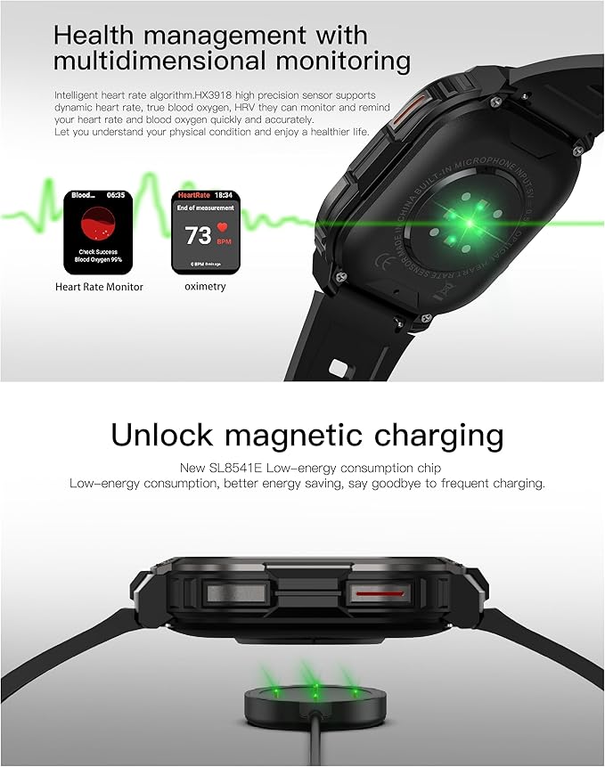 4G LTE GPS Smartwatch Phone for Men Women, SIM Card (Answer/Make Call), 2GB+16GB, Android 8.1 Activity Tracker with Heart Rate, App Store HD Camera Video Calling 2.13 inch AMOLED Screen