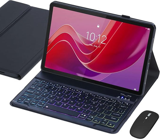Keyboard Case for Lenovo Tab M11/Tab K11 LTE 2024 11 Inch TB330FU/TB330XU, Backlit Wireless Bluetooth Keyboard with Mouse, Slim Protective Cover & Multi-Angles Viewing Stand