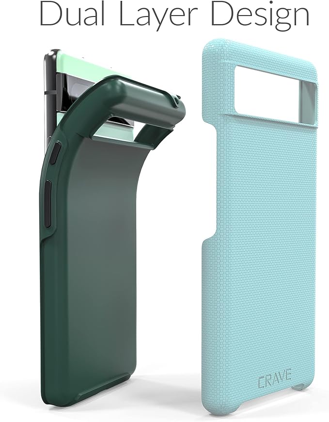 Crave Dual Guard for Google Pixel 6a Case, Shockproof Protection Dual Layer Case for Google Pixel 6a - Aqua
