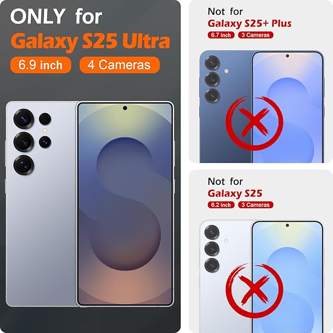 SHIELDON Case for Galaxy S25 Ultra 6.9", Genuine Leather Wallet Flip Book RFID Blocking Card Holder Kickstand Shock Absorbing Protective Case Compatible with Galaxy S25 Ultra - Retro Dark Blue