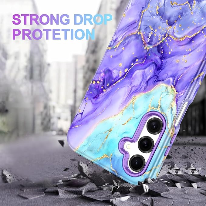 Casetego for Galaxy A16 5G Case,Compatible with MagSafe,[Military Grade Drop Test] Full Body Protection Slim Shockproof Rugged Marble Women Case for Samsung Galaxy A16 5G 6.7 inch,Cobalt Violet