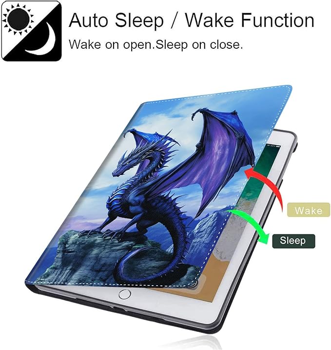 Case for Galaxy Tab A9 Plus ， Auto Sleep/Wake Multi-Angle Viewing Slim Folio Stand Cover for Samsung Galaxy Tab A9+/A9 Plus 11 Inch 2023 (SM-X210/X216/X218), Blue Dragon