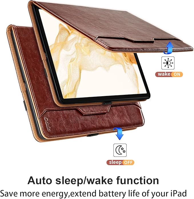 Case for Samsung Galaxy Tab S8 Plus 2022 /S7 FE 2021 /S7 Plus 2020 12.4 Inch - PU Leather Folio Case with S Pen Holder and Pocket, Auto Wake/Sleep Smart Tablet Cover, Brown