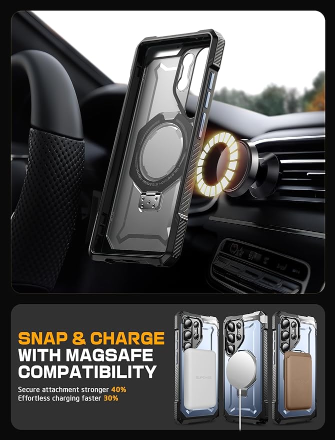 SUPCASE for Samsung Galaxy S25 Ultra Case with Stand (Unicorn Beetle Grip), [S Pen Friendly] [Compatible with MagSafe] [Military-Grade Protection] Magnetic Phone Case for S25 Ultra 6.9 Inch, Tilt