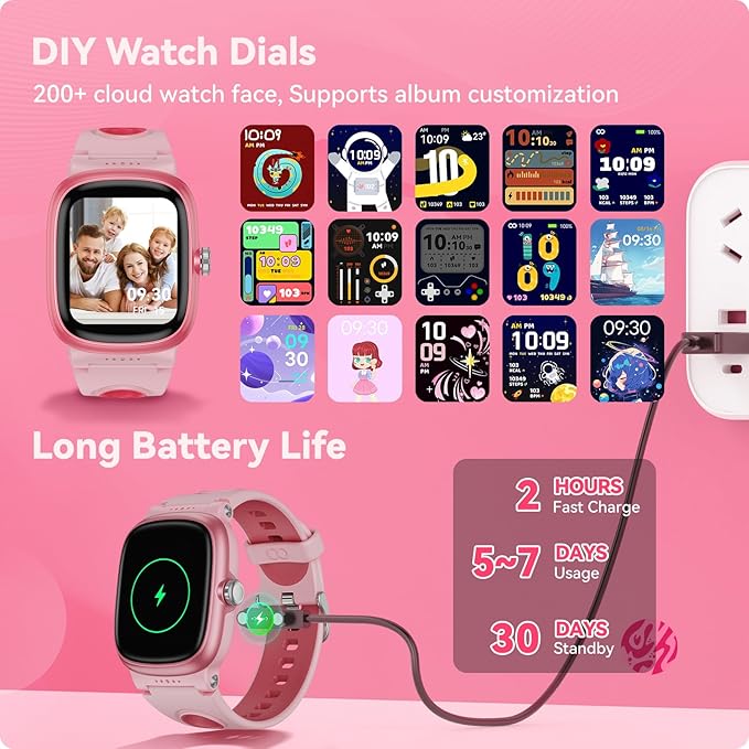 Smart Watch for Kids with Heart Rate Sleep Monitor, Games/Alarm/IP68 Waterproof Smart Watch for Boys Girls, Step Calorie Pedometer Activity Tracker, Kids Fitness Watch Birthday Gifts for Aged 4-16