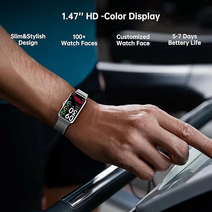 Health Fitness Tracker, Smart Watch with 24/7 Heart Rate and Blood Oxygen Monitor, Sleep Tracker with IP68 Waterproof, Activity Tracker Pedometer Step Counter for Women Men