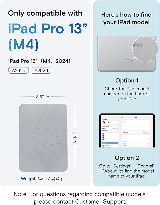 MOFT Dynamic Folio Case for iPad Pro 13 Inch (M4) 2024, Silm Magnetic Stand Case with 20+ Viewing Angles, Auto Wake/Sleep, Ultra Thin, Cement x Sapphire