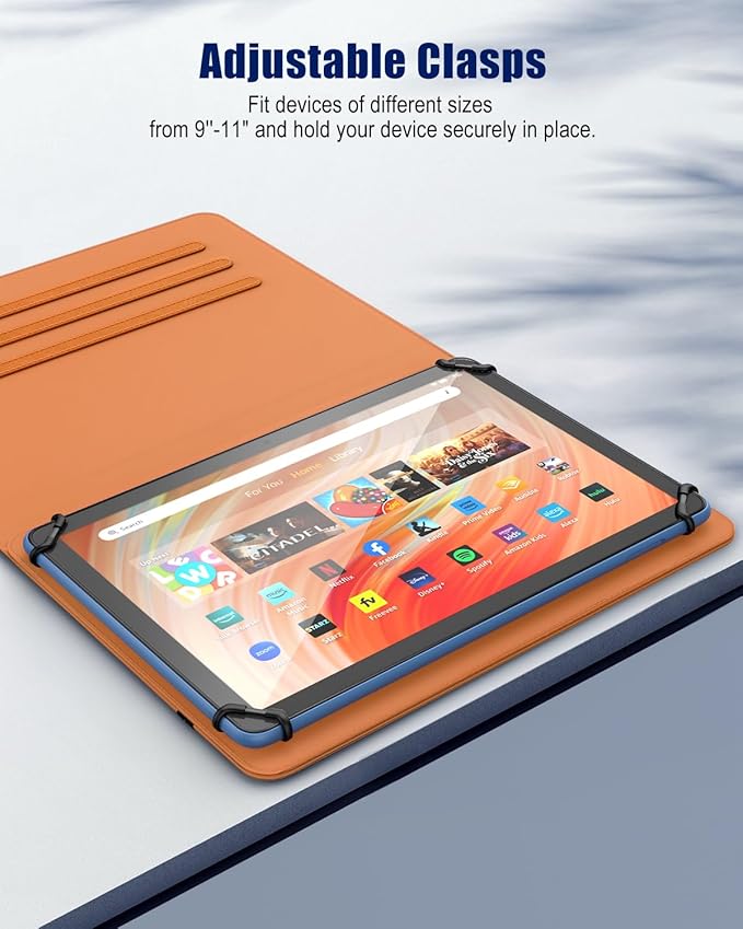 TiMOVO Universal Case for 9-11 Inch Tablet, 360 Degree Rotating Stand Protective Cover with Pen Pocket for 9 10 10.1 Inch Android Touchscreen Tablet, Light Brown