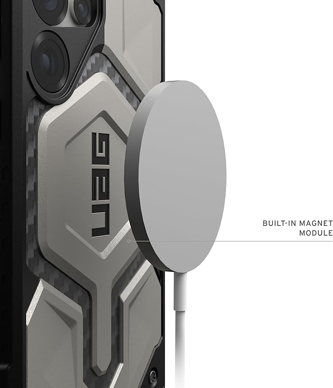 URBAN ARMOR GEAR UAG for Samsung Galaxy S25 Ultra Case 6.9" Monarch Pro - Compatible with Magnetic Charging Rugged Military Drop Tested Protective Cover, Titanium