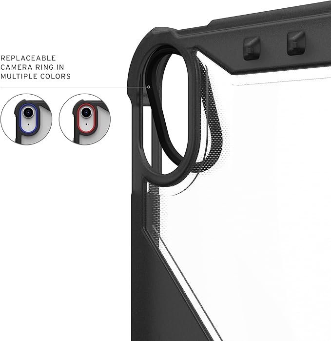 URBAN ARMOR GEAR UAG Designed for iPad A16 Case 11" 11th Gen 2025, 10.9" 10th Gen 2022 (A3354 A3355) Plyo LT - Armor Shell Folio Cover with Adjustable Kickstand & Pencil Holder, Ice/Black