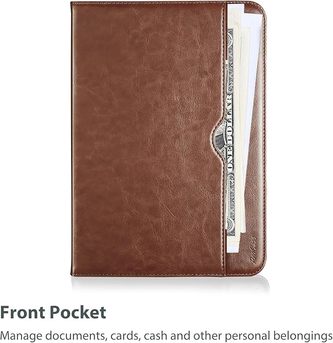 ProCase for Galaxy Tab A9 Plus 11 Inch 2023 (Model: SM-X210/SM-X215/SM-X216/SM-X218); Premium PU Leather Folio Business Stand Cover with Hand Strap; Pencil Holder; Front Pocket -Brown