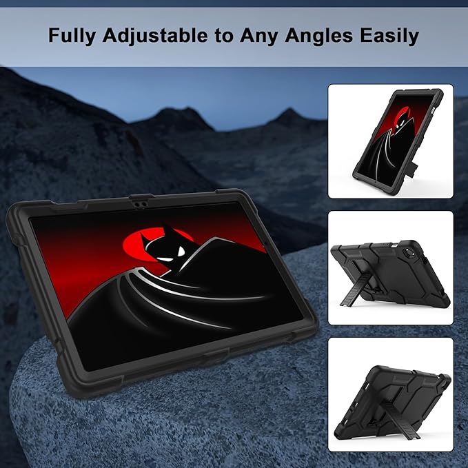 CCMAO Case for Samsung Galaxy Tab A9+/A9 Plus 11" 2024 Model (SM-X210/X216/X218), Complete Protection Heavy Duty Shockproof Rugged Protective Case for Kids Boys Girls, Black