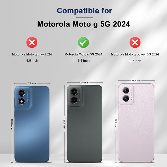 Jasonyu Flip Wallet Case for Moto G 5G (2024),Leather Magnetic Folio Cover with Card Holder,Kickstand - TPU Shockproof Durable Protective Phone Case,Blue