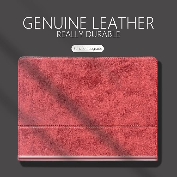 for Samsung Galaxy Tab S8 Ultra 14.6 inch Case with S Pen Holder 2022 Model(SM-X906C/X900/X906B/X906N) Genuine Leather Cover Protective Shell,Auto Wake/Sleep.Red