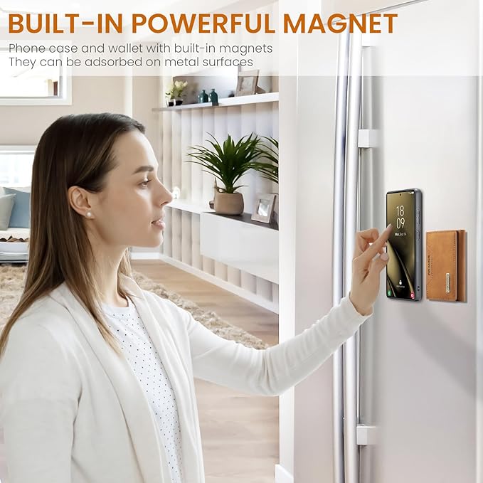 SZHAIYU M2 2 in 1 Detachable Leather Phone Cases for Samsung Galaxy S25 Ultra 5G Case Wallet with Card Holder Men 6.8'' (Brown)