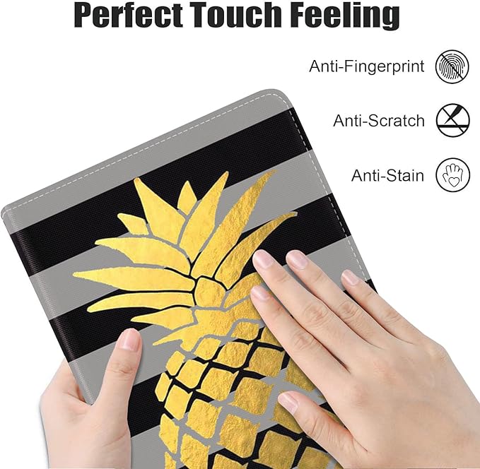 Case for Samsung Galaxy Tab A7 10.4 inch 2022/2020 (SM-T500/T503/T505/T507/T509), Premium PU Leather Stand Folio Cover with Auto Sleep/Wake, Pineapple