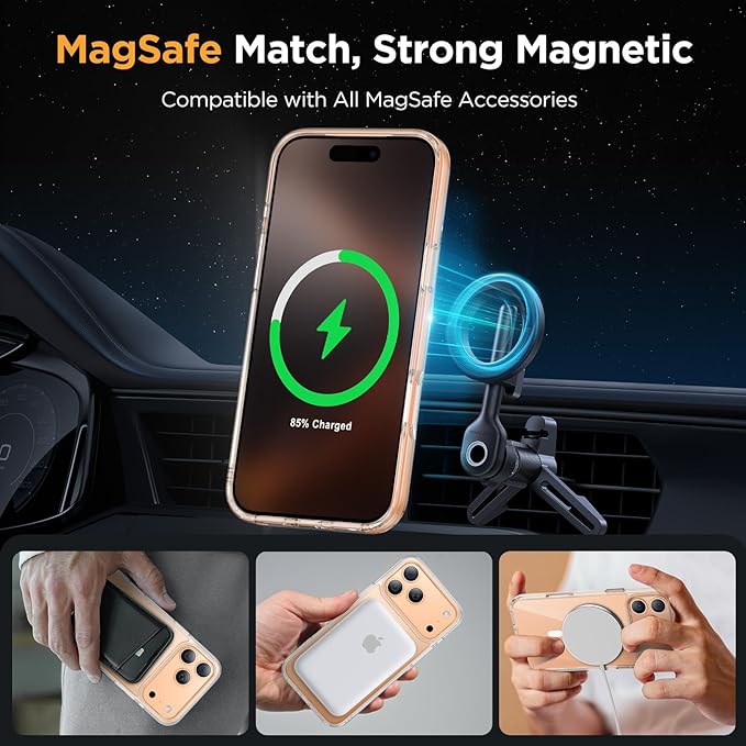 Miracase Magnetic for iPhone 17 Pro Max Case with Screen Protector [Compatible with MagSafe] Slim Thin Phone Case Military-Grade Protected for 17 ProMax Cover Bumper 6.9", Clear