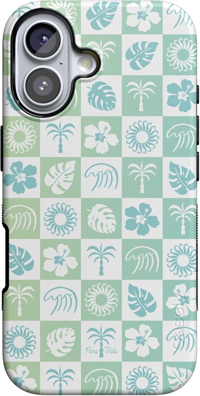 Casely iPhone 17 Case | Coastal Checkers | Pura Vida | Compatible with MagSafe | Bold Protective Design