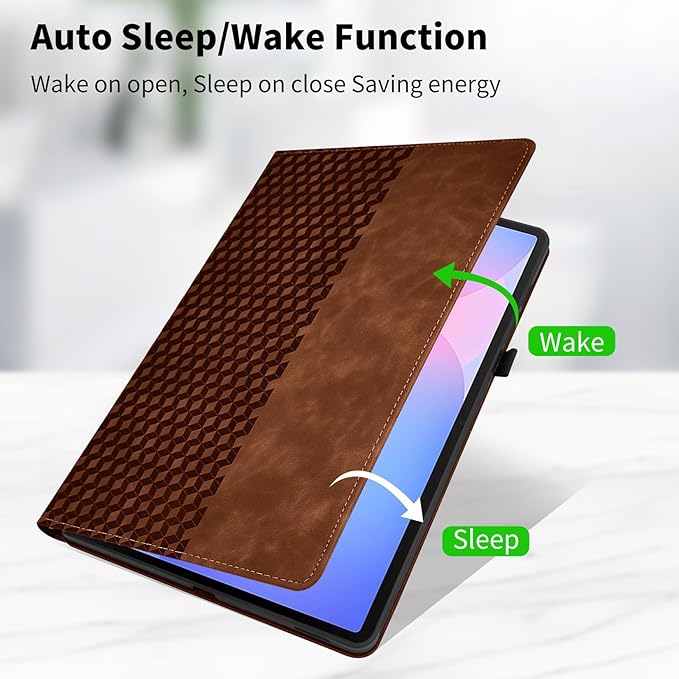 Case for Samsung Galaxy Tab S10 FE Plus 13.1 Inch 2025 (SM-X620/X626),360 Degree Rotating PU Leather Folio Protective Cover with Auto Sleep/Wake,Card Holder&Shoulder Strap for Woman Man,Brown